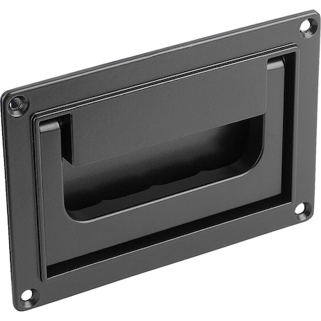 Kipp Recessed Handle Fold-Down, L=109, H=91, Form:B, Screw On Aluminum, Black, Comp:Powder-Coated K0240.07911821